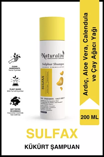 Naturaline Sülfax Kükürt Şampuanı – Saç Dökülmesi ve Kepeğe Karşı Etkili Bakım 200 Ml