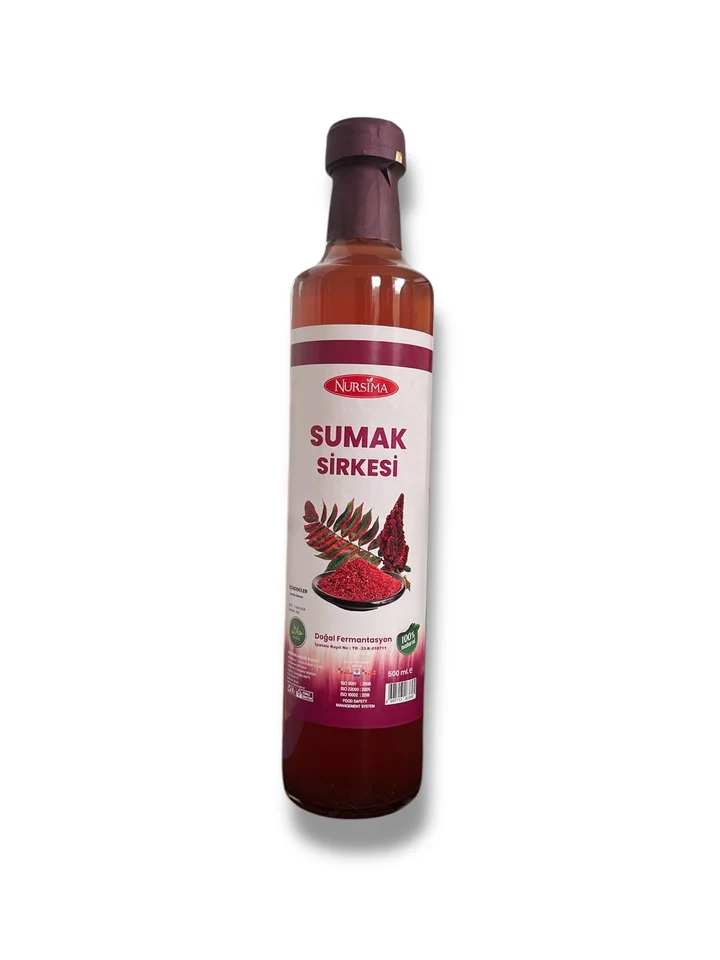 Nursima Sumak Sirkesi Cam Şişe 500 Ml Koli 12 Adet